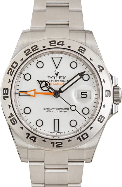 Used Rolex Explorer II 216570 White Chromalight Dial