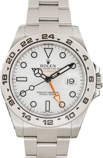 Pre-Owned Polar Dial Rolex Explorer II Ref 216570 Stainless Steel