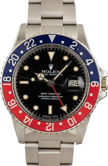 Mens Rolex GMT-Master 16750 Pepsi Bezel