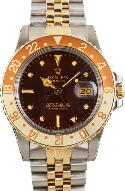 Vintage Rolex GMT-Master Two Tone 16753 Root Beer