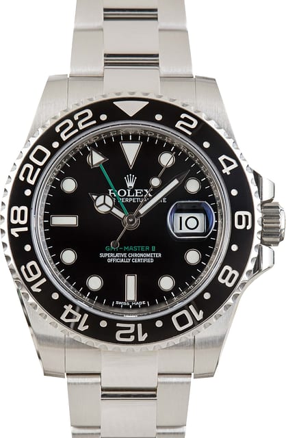 183257 PL Used Rolex GMT Master II Stainless Steel 116710 Black Dial