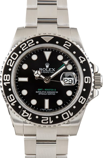Pre-Owned Rolex GMT-Master II 116710 Black Superluminova Dial
