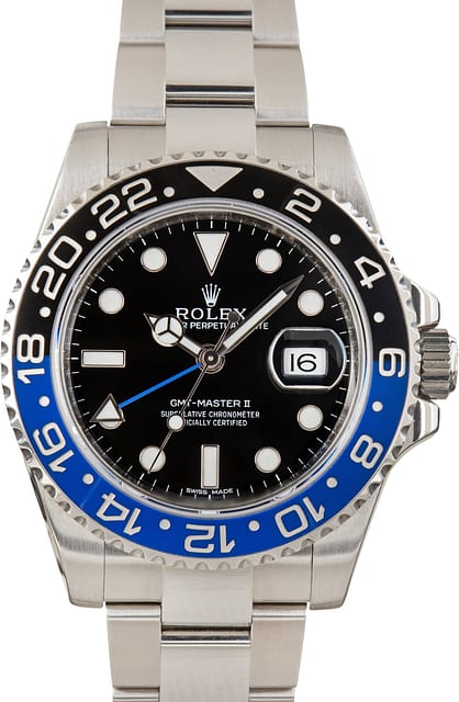 Pre-Owned Black & Blue Rolex GMT-Master II 116710 Batman