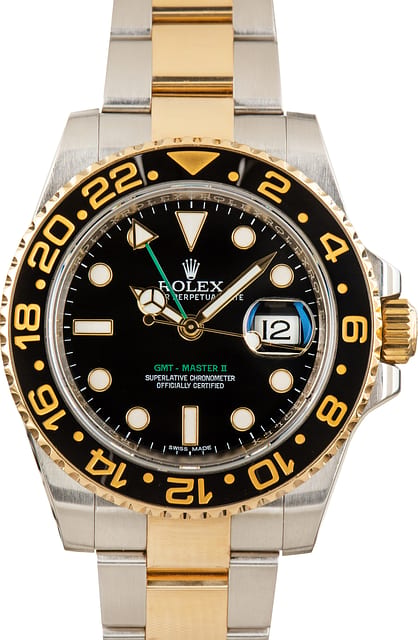 Pre-Owned Rolex GMT-Master II Black Superluminova Dial 116713