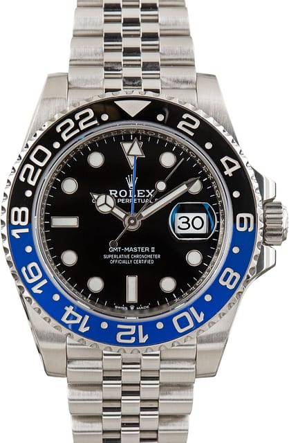 Pre-Owned Batgirl Rolex GMT-Master II Ref 126710BLNR Jubilee Band