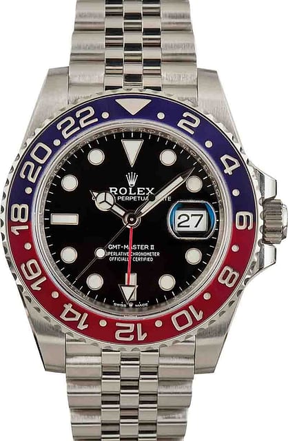 Pre-Owned Rolex GMT-Master II Pepsi Ref 126710BLRO Jubilee Bracelet