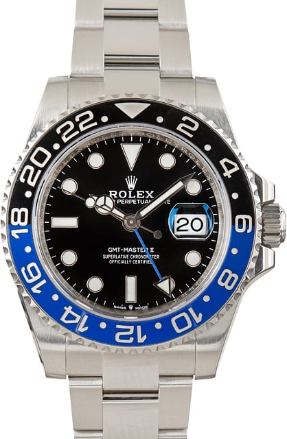 Used Batman Rolex GMT-Master II Ref 126710BLNR Black Chromalight Dial