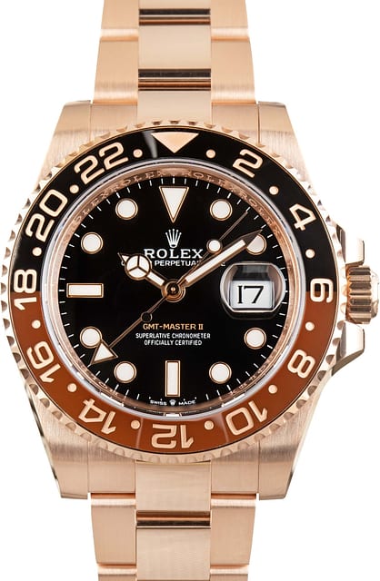 Used Rolex GMT-Master II Root Beer 126715 18k Everose Gold