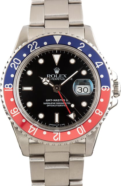 Used Rolex GMT-Master II Steel 16710 Pepsi