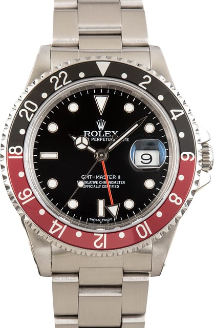 Used Rolex GMT-Master II Black & Red 16710 Coke