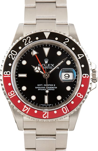 Pre-Owned Coke Rolex GMT-Master II Stainless Steel 16710