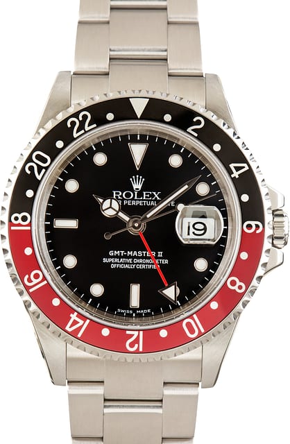 Pre-Owned Red & Black Coke Rolex GMT-Master II ref 16710