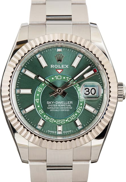 Rolex Sky-Dweller Ref 336934 Green Dial Oyster Bracelet