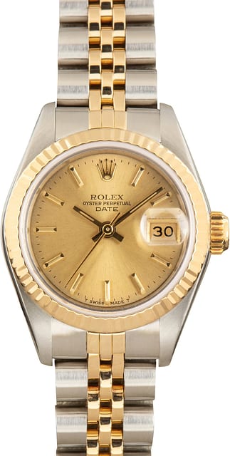 Pre-Owned Ladies Rolex Date ref 69173 Champagne Dial