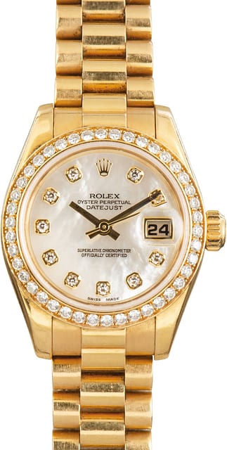 Used Ladies Rolex Datejust 179138 Mother of Pearl Diamond Dial