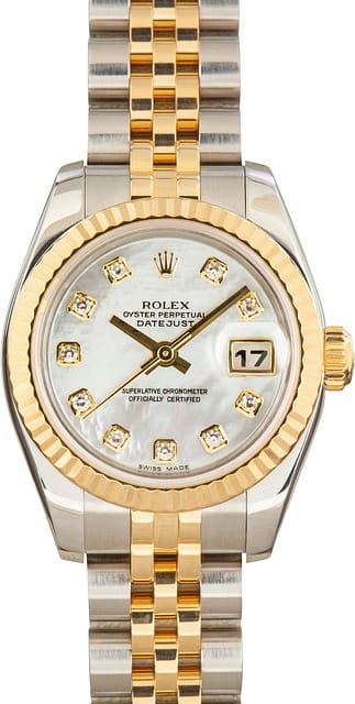 Pre-Owned Lady Rolex Datejust 179173 Mother of Pearl Diamond Dial