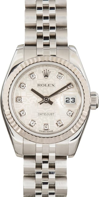 Pre-Owned Ladies Rolex Datejust 179174 Silver Jubilee Diamond Dial