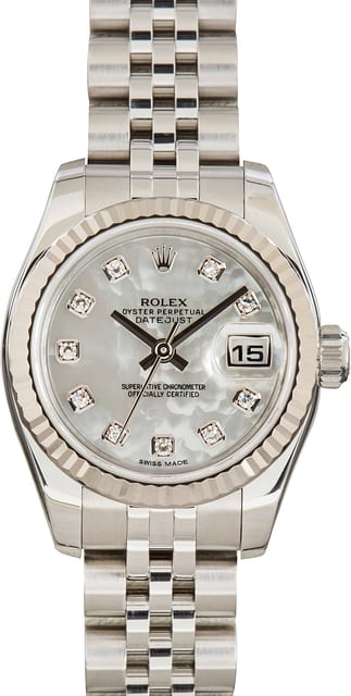 Used Ladies Rolex Datejust 179174 Mother of Pearl Diamond Dial