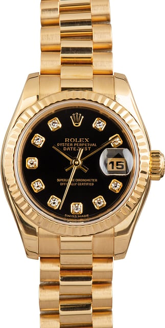 Rolex Datejust 179178 Black Diamond Dial
