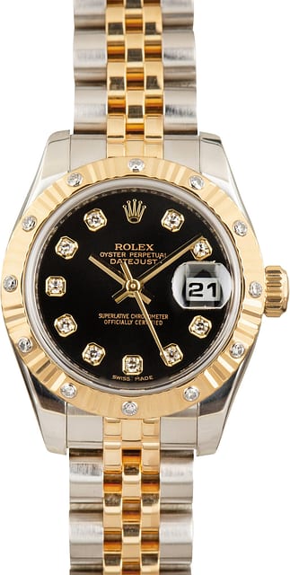 Pre-Owned Rolex Datejust ref 179313 Black Diamond Dial
