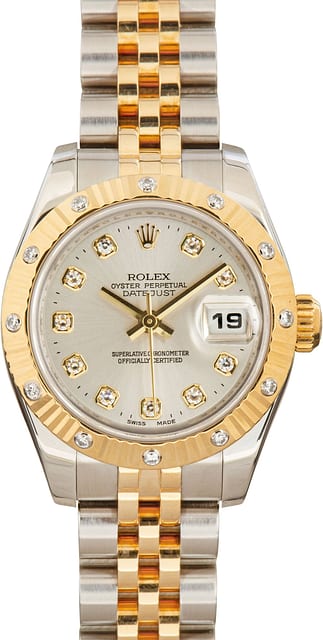 Ladies Rolex Datejust 179313 Silver Diamond Dial