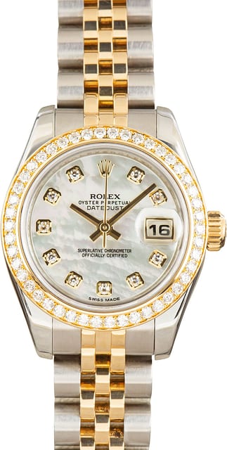 Used Rolex Datejust 31 Ref 179383 Mother of Pearl Diamond Dial
