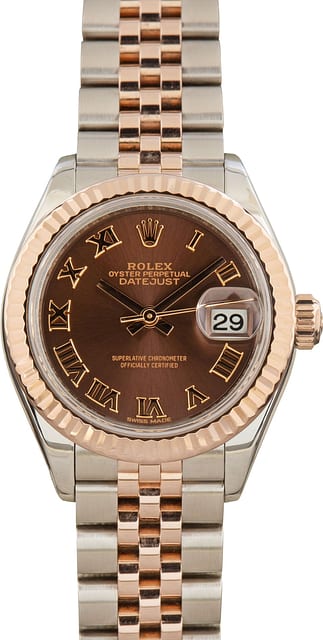 Lady Rolex Datejust 28 Chocolate Dial 279171 Steel & Everose Gold