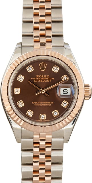 Pre-Owned Ladies Rolex Datejust Ref 279171 Chocolate Diamond Dial