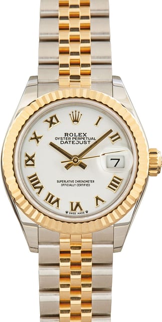 Used Ladies Rolex Datejust 279173 White Roman Dial
