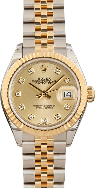 Lady Rolex Datejust 279173 Champagne Diamond Dial