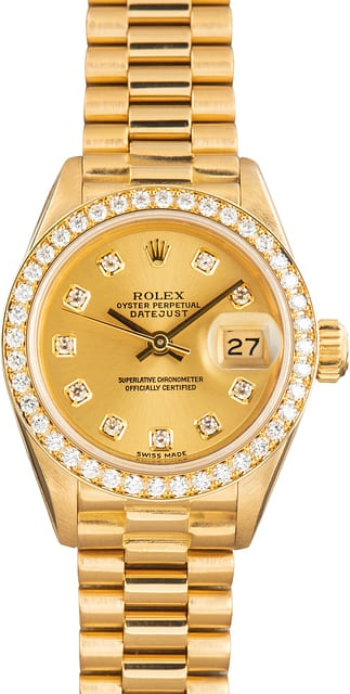 Used Rolex Ladies Datejust 69138 Diamond Dial & Bezel