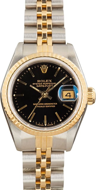 Ladies Rolex Datejust Ref 69173 Black Dial