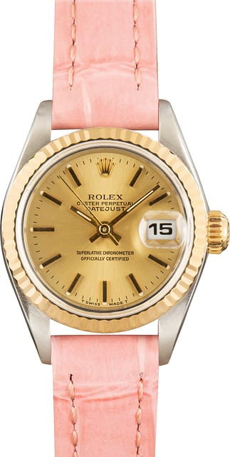 Used Two Tone Ladies Rolex Datejust ref 69173 Champagne Dial