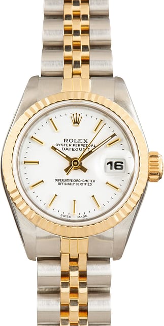 Used Lady Rolex Datejust 69173 White Dial