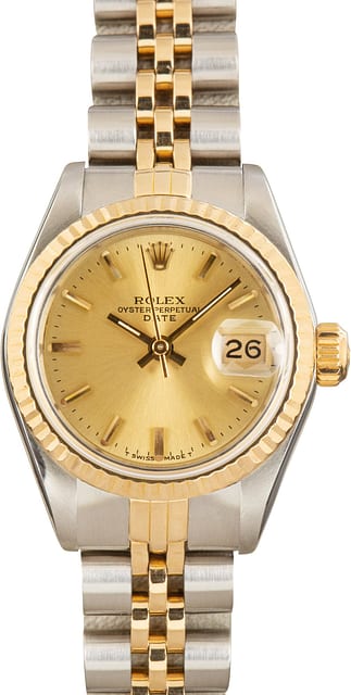 Used Lady Rolex Date 69173 Champagne Dial