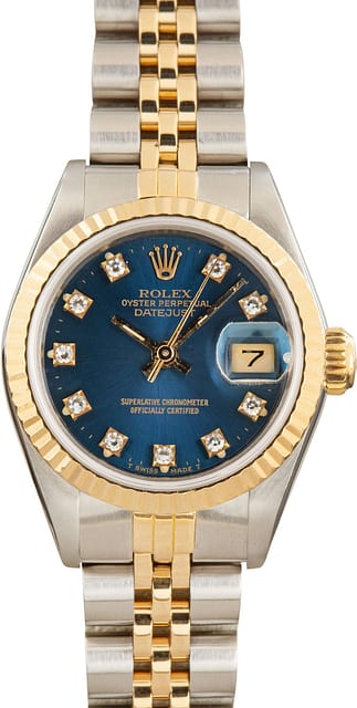 Used Lady Rolex Datejust 69173 Blue Diamond Dial
