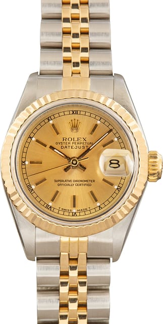 Pre-owned Rolex Datejust 69173 Champagne Dial