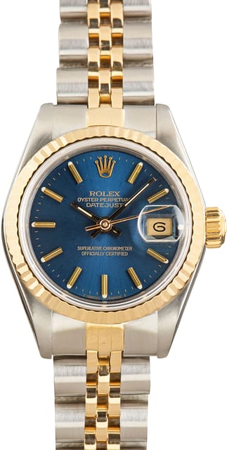 Used Ladies Rolex Datejust ref 69173 Blue Dial