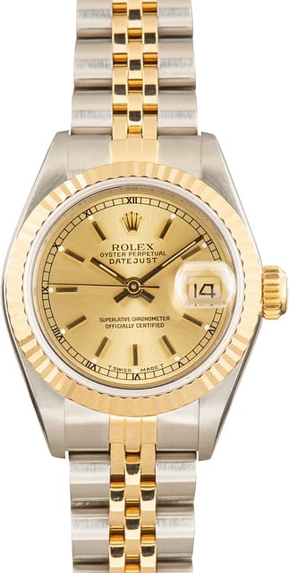 Used Rolex Datejust Steel & Gold 69173 Champagne Dial