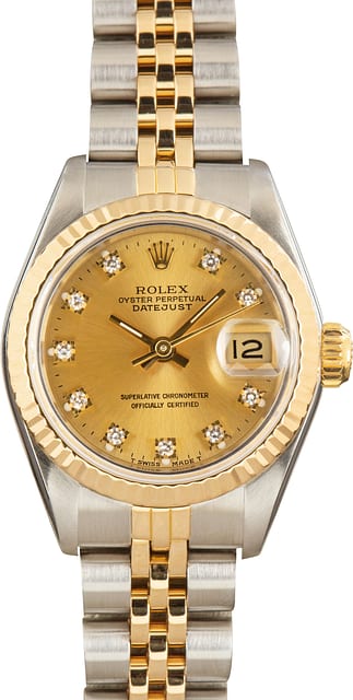 Pre-Owned Ladies Rolex Datejust Steel & Gold 69173 Diamond Dial