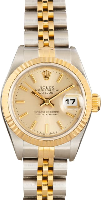 Used Ladies Rolex Datejust ref 69173 Champagne Dial
