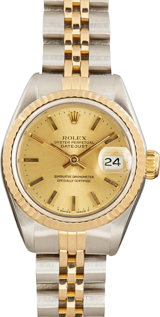 Used Lady Rolex Datejust Ref 69173 Champagne Dial