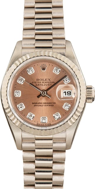 Pre-Owned Ladies Rolex Datejust 69179 Pink Diamond Dial