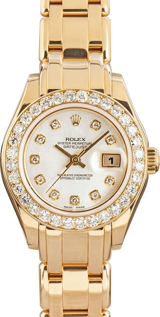 Rolex Datejust 69298 18k Yellow Gold Pearlmaster