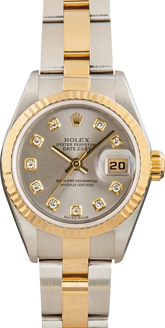 Lady Rolex Datejust 79173 Slate Diamond Dial