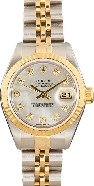 Used Rolex Ladies Datejust ref 79173 Mother of Pearl Diamond Dial