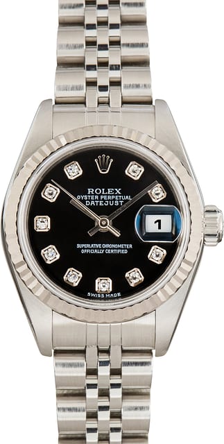 Pre-Owned Rolex Datejust Ref 79174 Black Diamond Dial