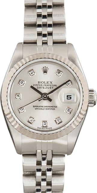 Pre-Owned Rolex Lady-Datejust 79174 Silver Diamond Dial
