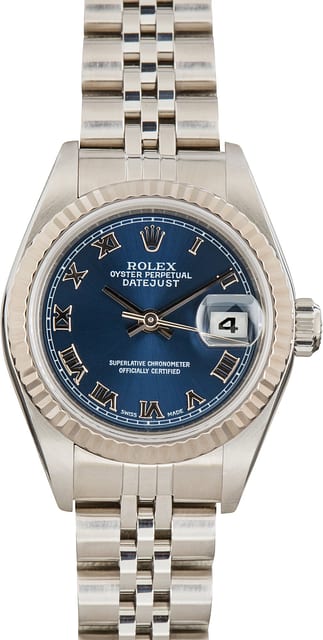 Used Ladies Rolex Datejust Ref 79174 Blue Roman Dial