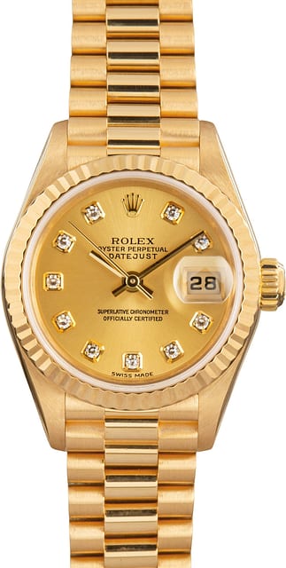 Lady Rolex Datejust 79178 Champagne Diamond Dial